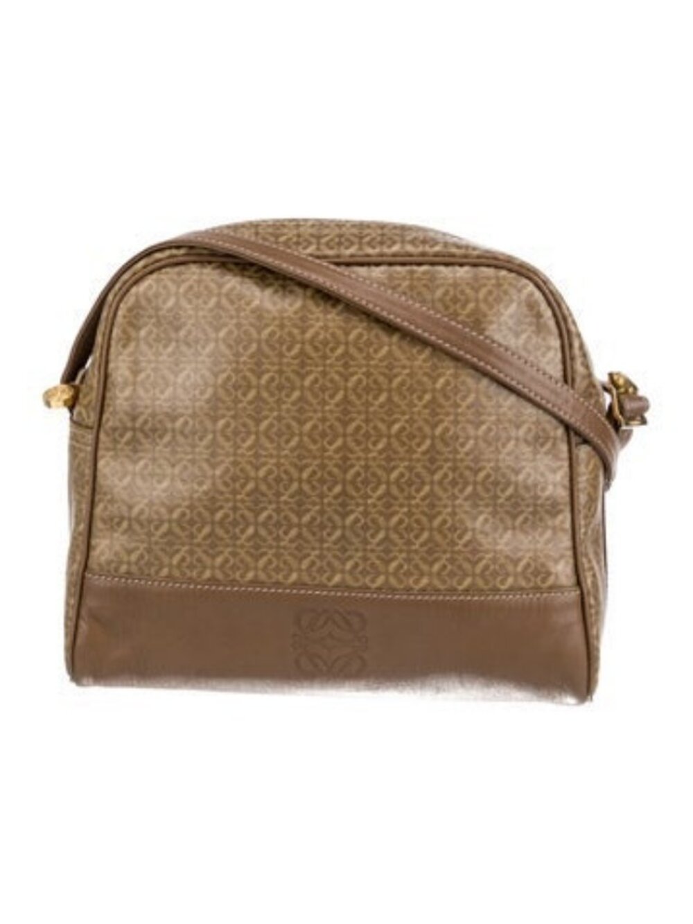 Loewe Vintage Anagram Crossbody Bag Brown Gold Hardware